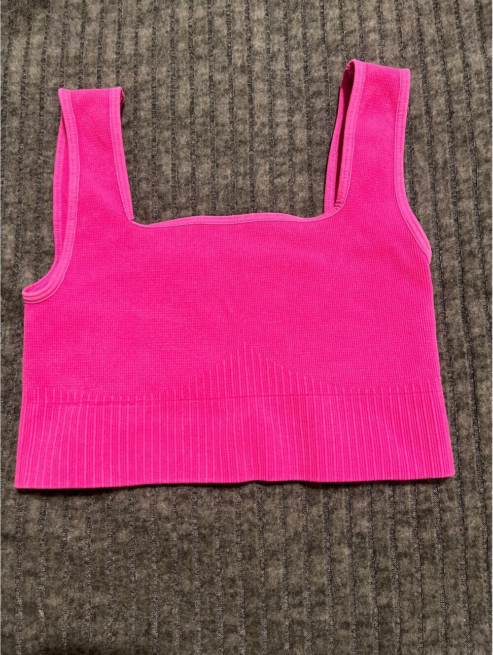 Tiger Friday Hot Pink Ribbed Crop Top Sports Bra Adult XS/S Dancewear